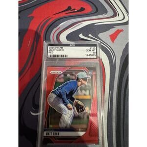2025 PRIZM MATT SHAW RED #155 GEM MT 10 267/299